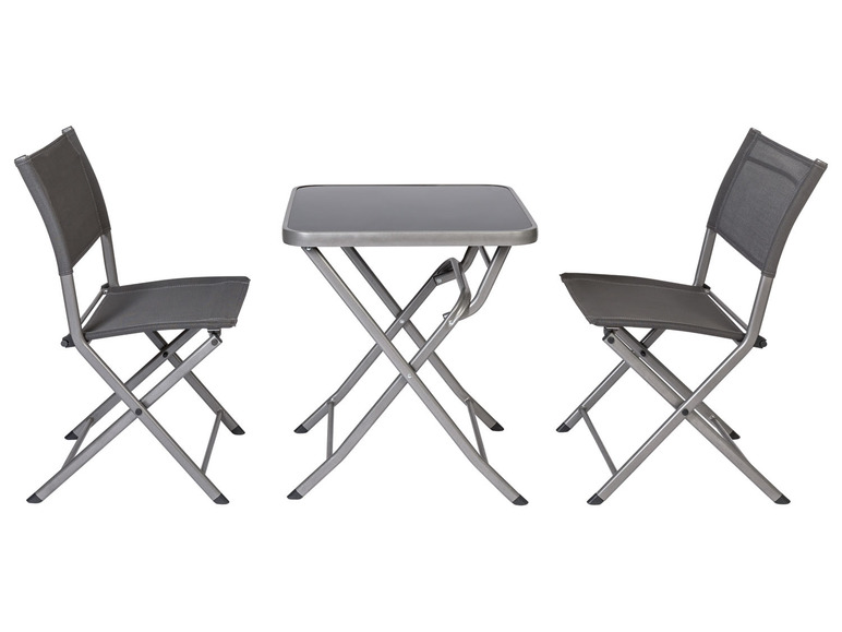 Pełny ekran: LIVARNO home Aluminiowy zestaw balkonowy Houston, stolik i 2 krzesła, srebrny/ szary - zdjęcie 3