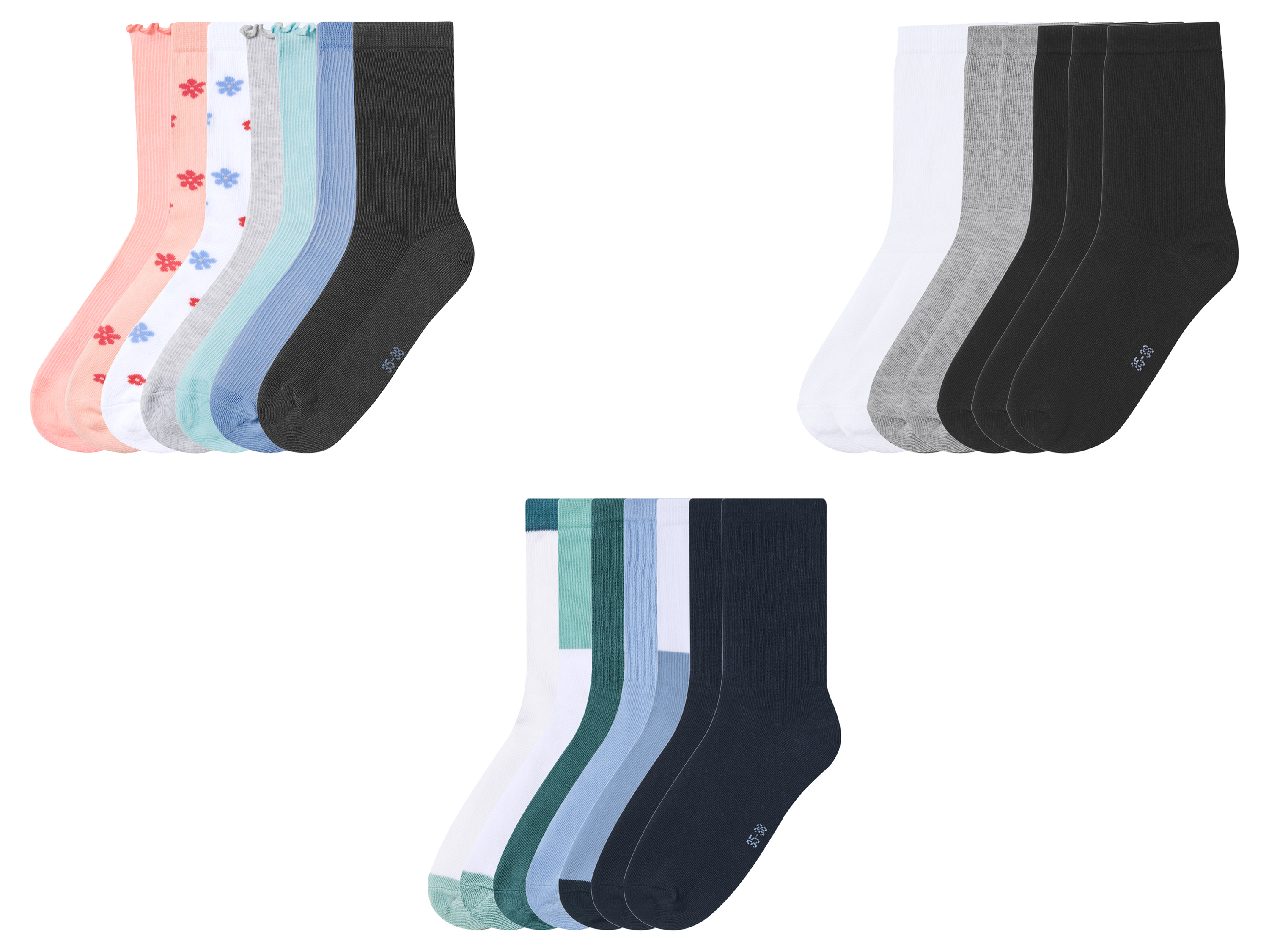 Esmara Kids Skarpetki młodzieżowe z biobawełną, 7 par