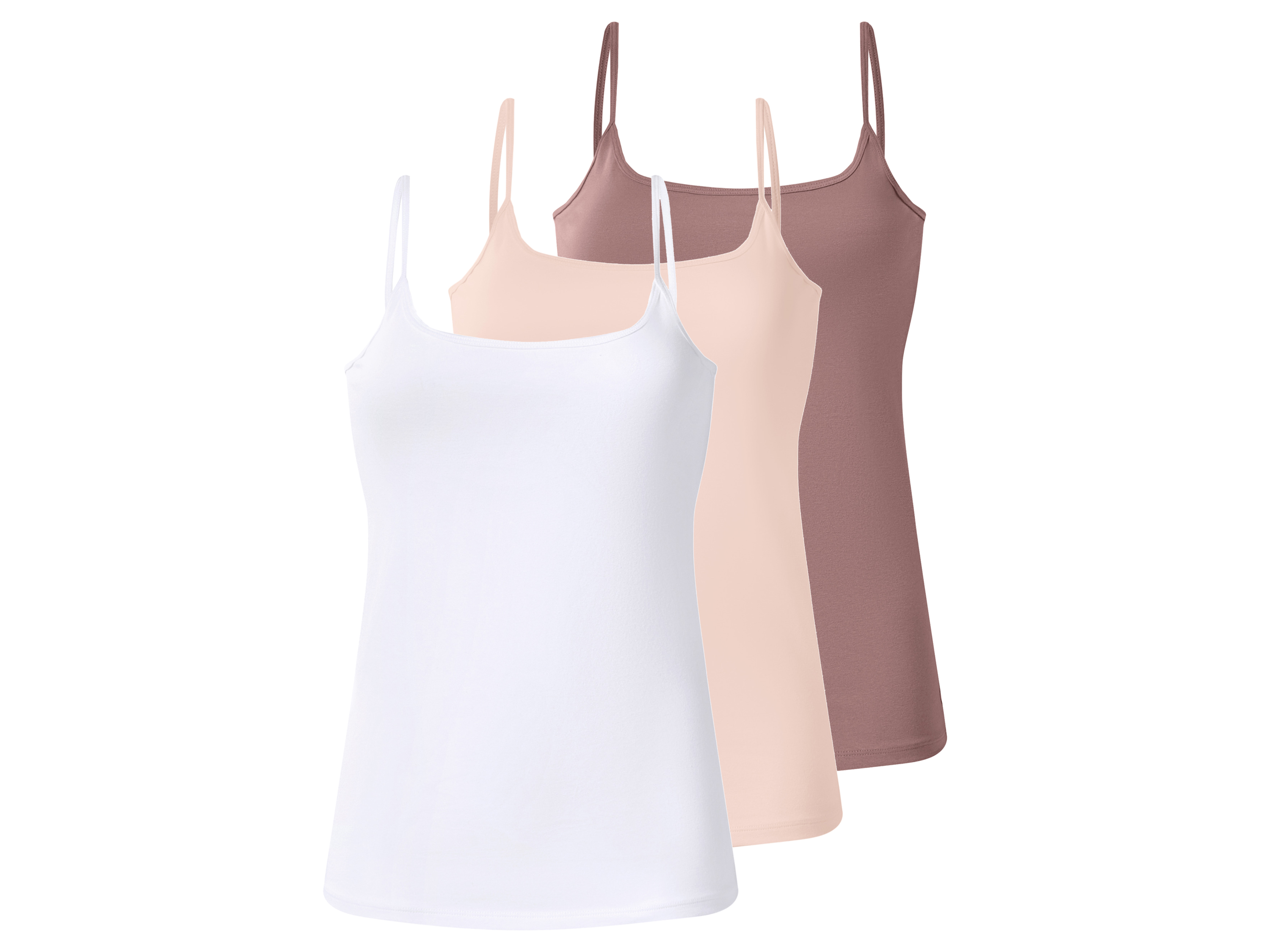 esmara® Koszulki na ramiączkach damskie z bawełną, 3 sztuki 