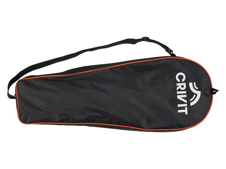 Czarna torba sportowa Crivit z pomarańczowymi wstawkami.