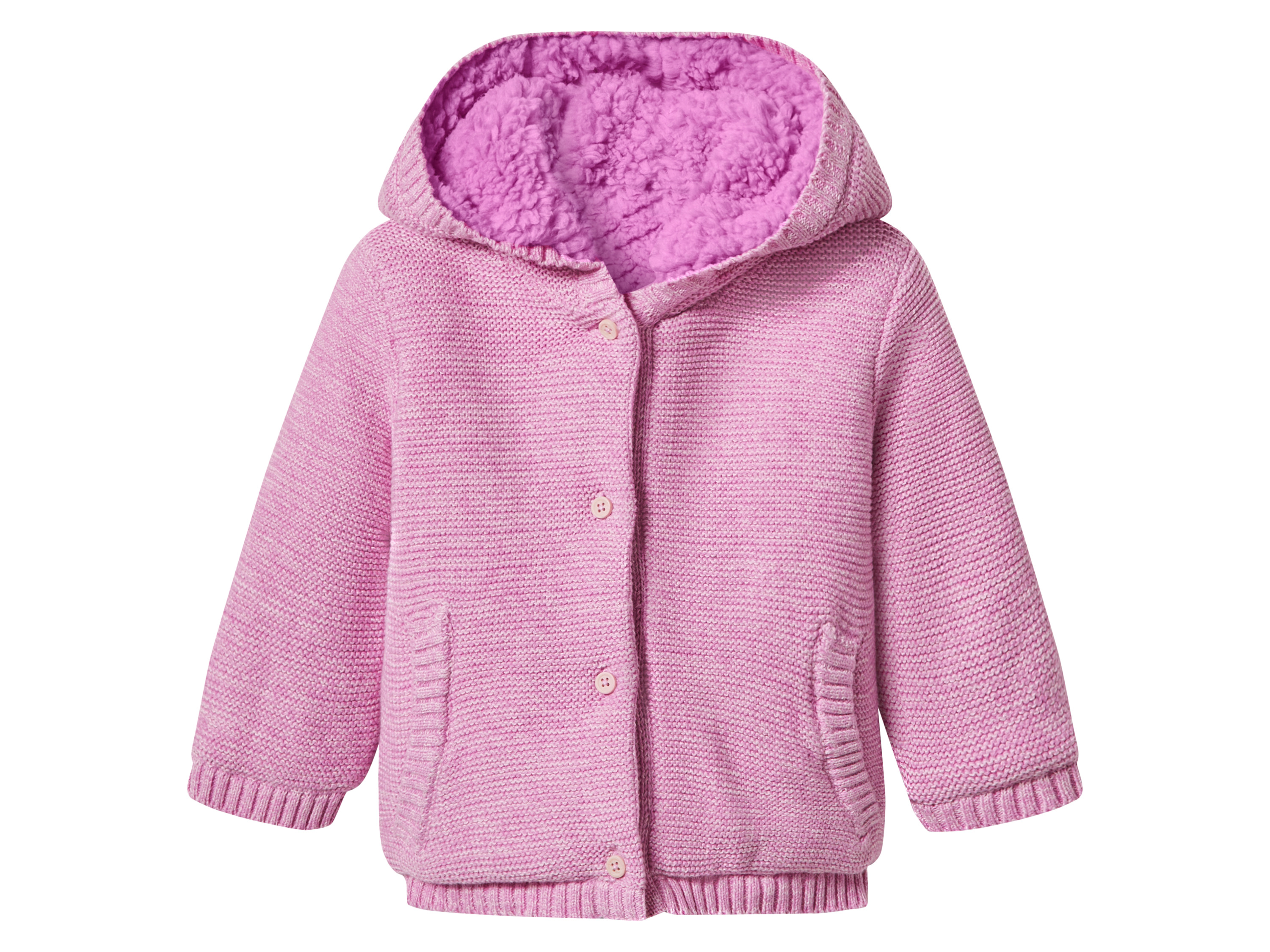 lupilu® Sweter rozpinany dziecięcy z kapturem (Fioletowy, 62/68)