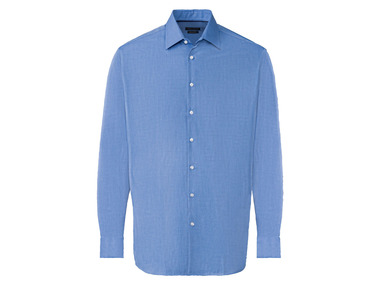 Nobel League Koszula biznesowa męska z bawełny, slim fit, niebieski