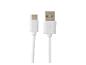 Biały kabel USB z złączem micro-USB z jednej strony i standardowym złączem USB z drugiej.