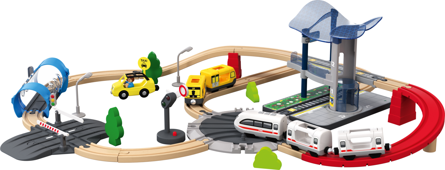 LUPILU® Zestaw kolejki City-Express lub Dinoland (Pociąg miejski)