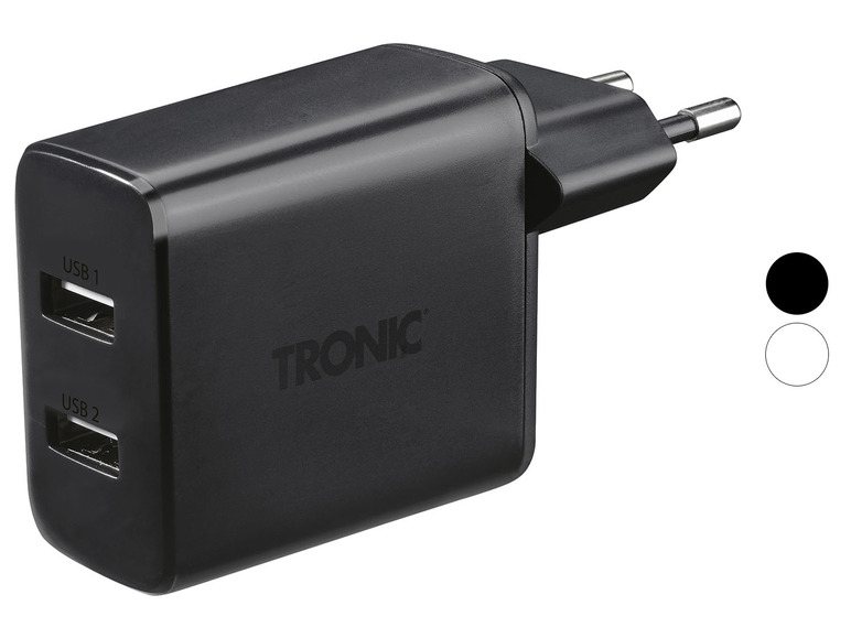 Pełny ekran: TRONIC® Ładowarka Dual-USB, TWLEU 24 A2, 24 W - zdjęcie 1