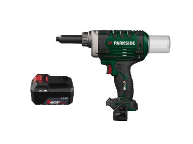 PARKSIDE® Zestaw 20 V Akumulatorowa nitownica z akumulatorem litowo-jonowym 4 Ah