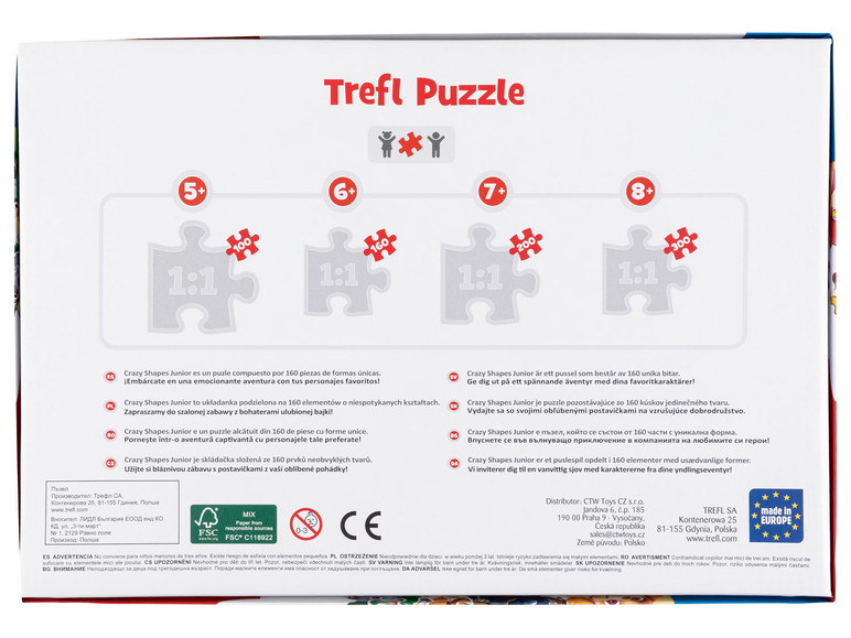 Pełny ekran: Trefl Puzzle z bohaterami bajek Junior Crazy Shapes, 160 elementów - zdjęcie 7