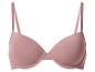 Gładki różowy biustonosz push-up z regulowanymi ramiączkami.