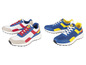 Białe i niebieskie buty sportowe Lidl.