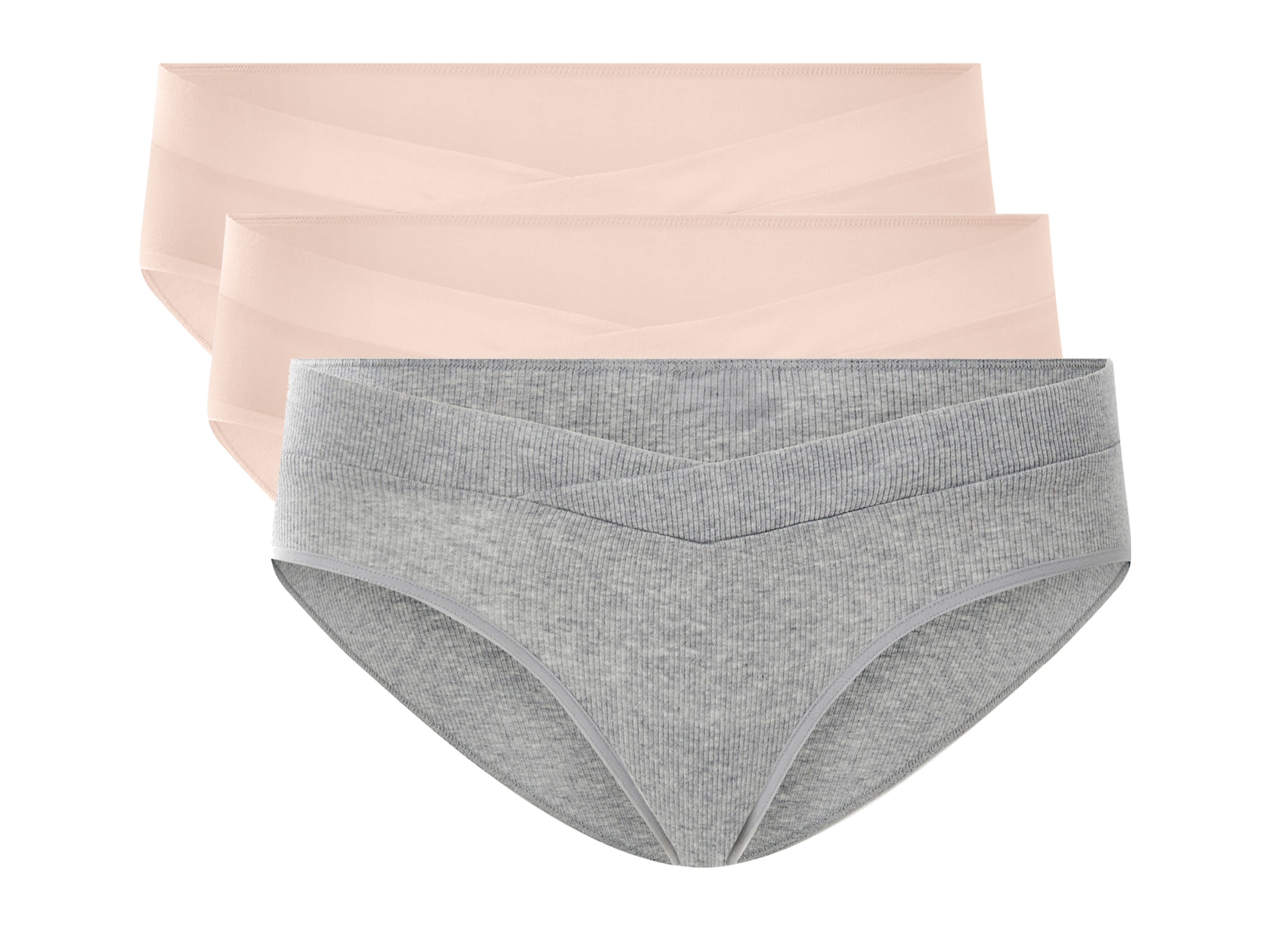 ESMARA® Figi damskie, 3 pary (Szary/różowy, XL(48/50))