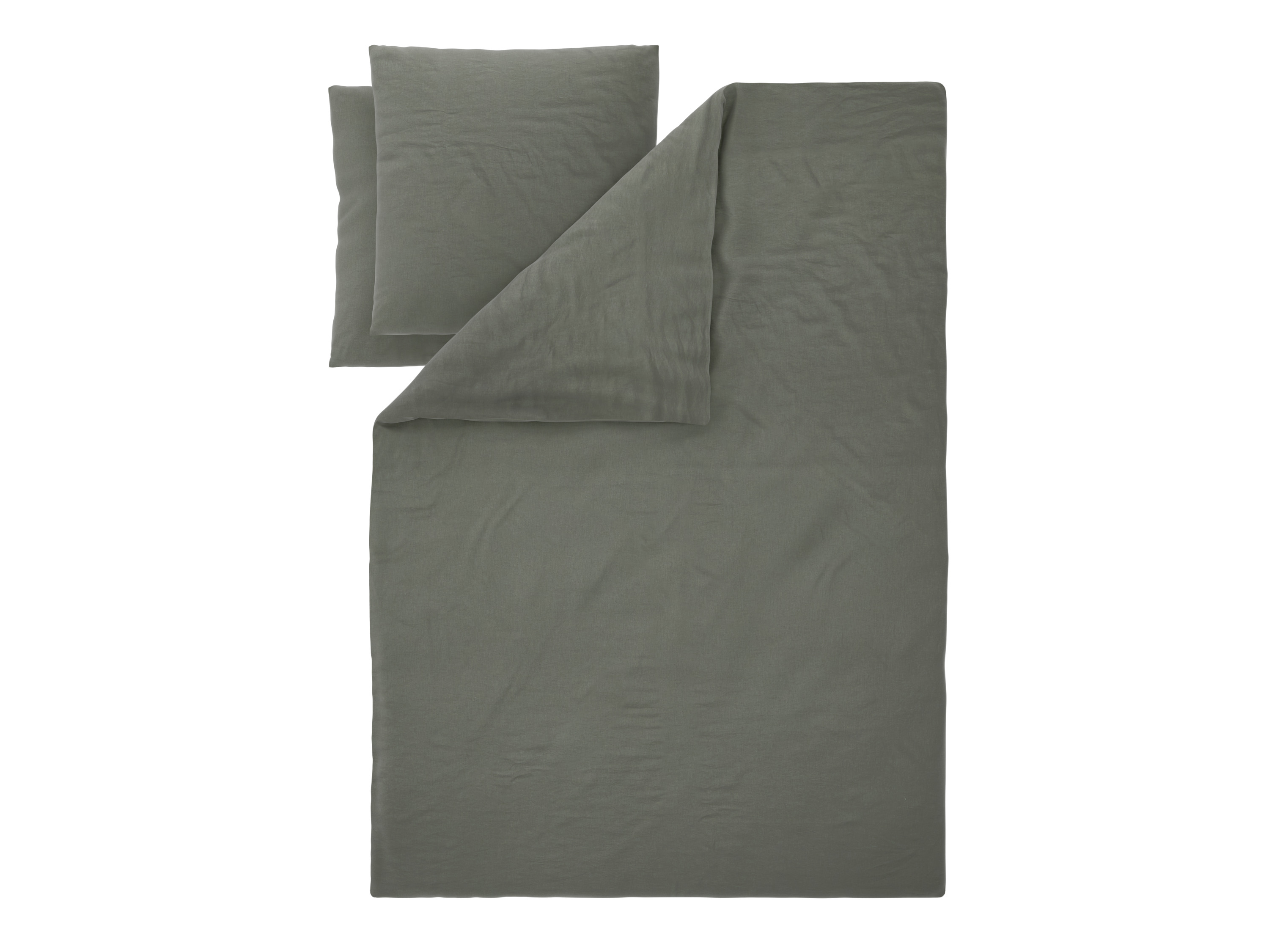 LIVARNO® Pościel bawełna len King Size 220 x 200 cm (Zielony)