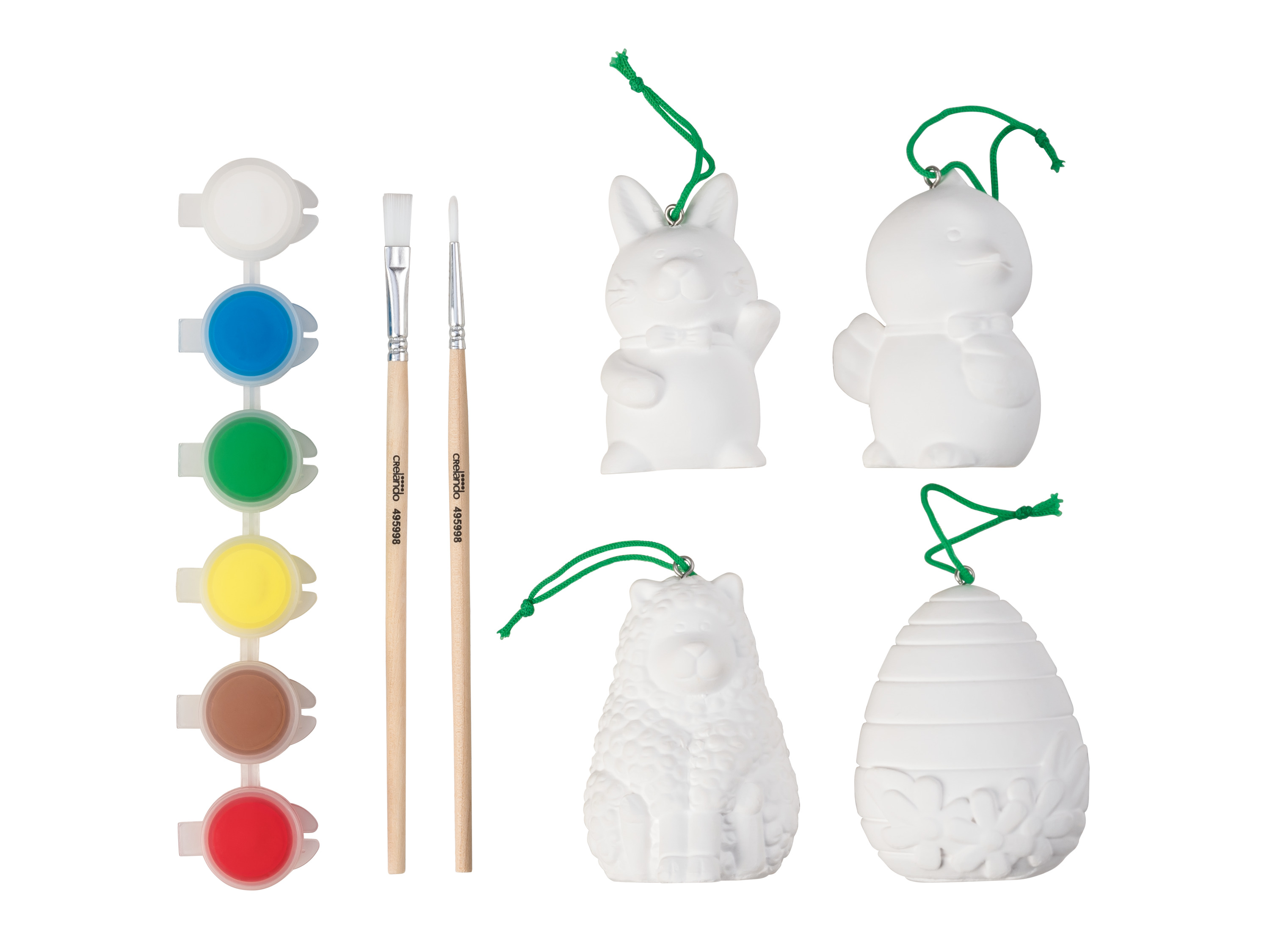 CRELANDO® Figurki wielkanocne do malowania (Wielkanocne dane liczbowe, mieszane)