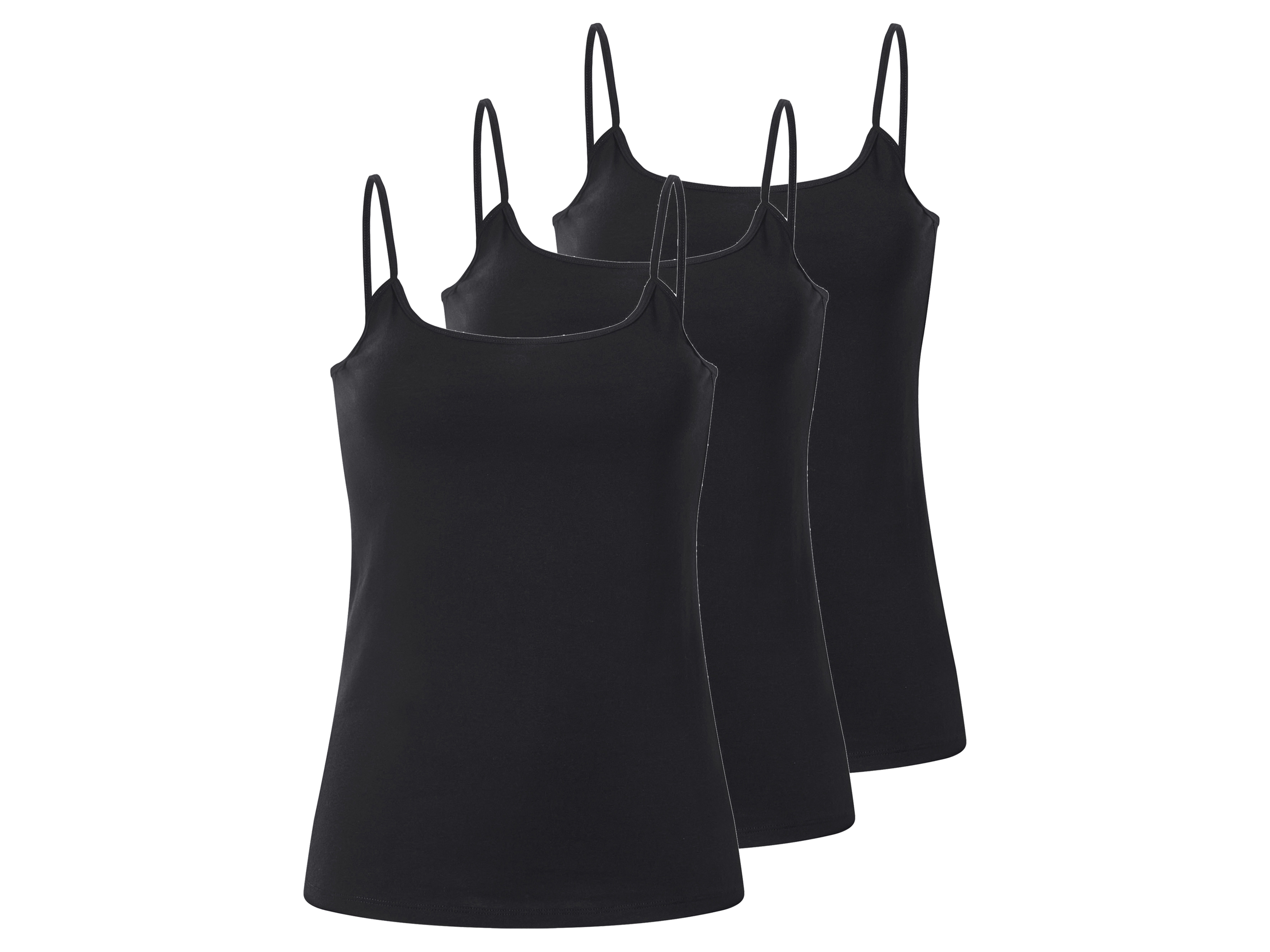 esmara® Koszulki damskie z bawełną na cienkich ramiączkach, 3 sztuki 