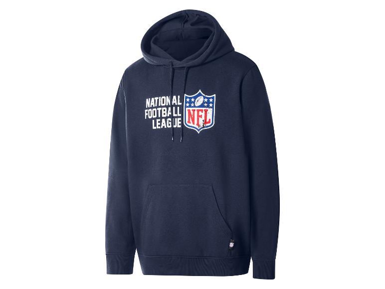 Granatowa bluza z kapturem z logo NFL i napisem 'NATIONAL FOOTBALL LEAGUE'