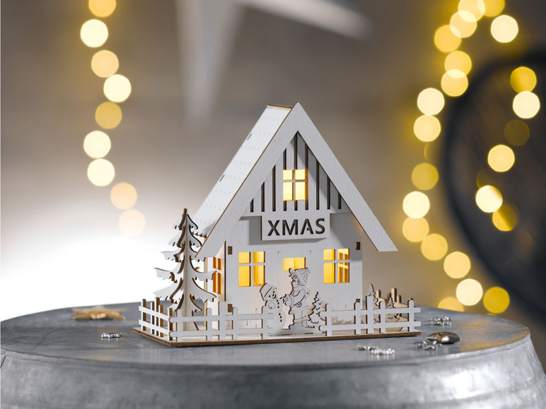 Pełny ekran: LIVARNO home Dekoracyjny drewniany domek świąteczny LED - zdjęcie 9