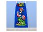 Niebieski ręcznik z motywem Super Mario, przedstawiający Mario, rośliny piranie i Koopa Troopa.
