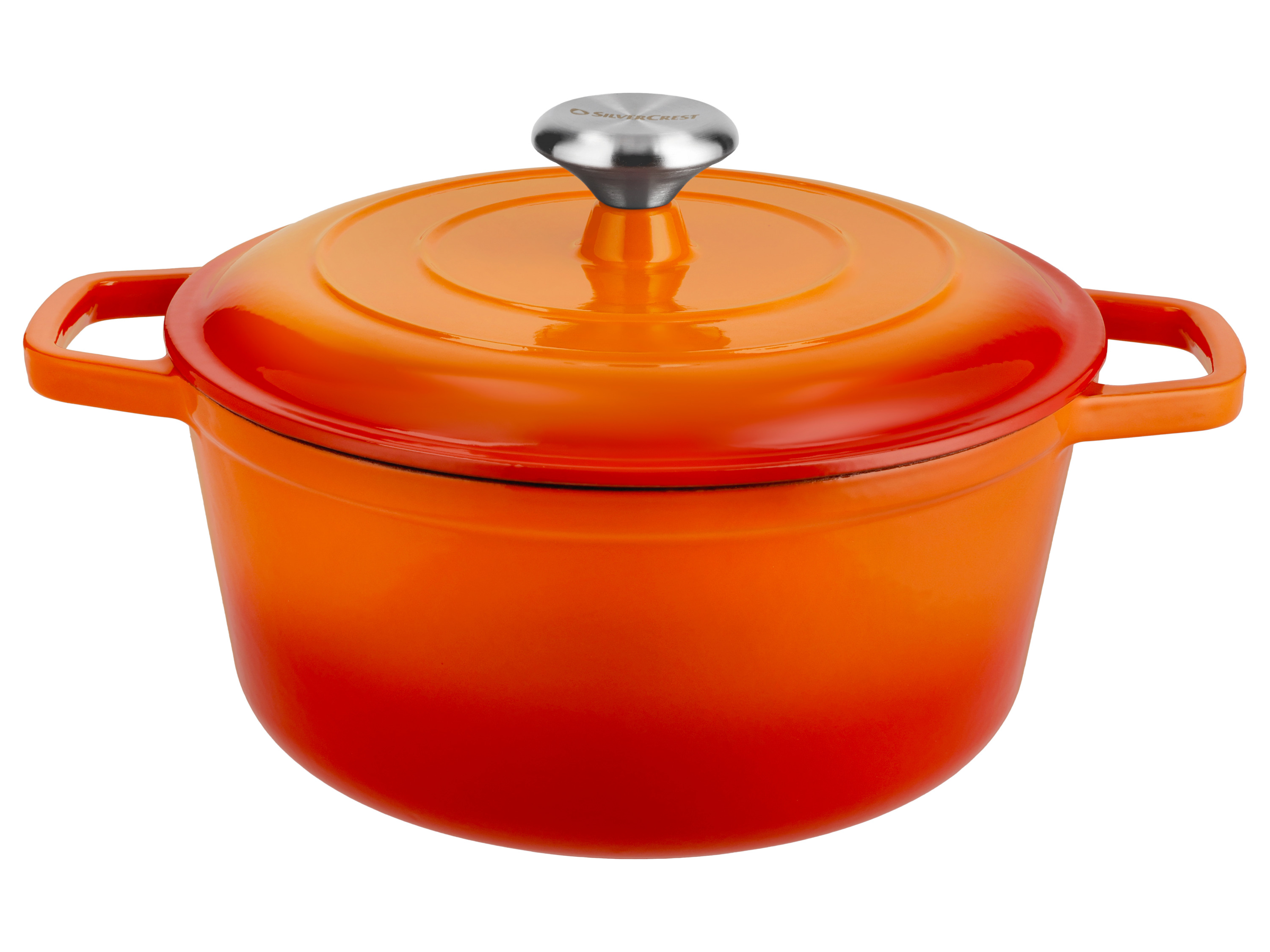 SILVERCREST® Garnek żeliwny, Ø 25 cm (pomarańczowy)