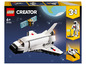 Zestaw LEGO Creator 3 w 1 z wahadłowcem kosmicznym, satelitą i astronautą.
