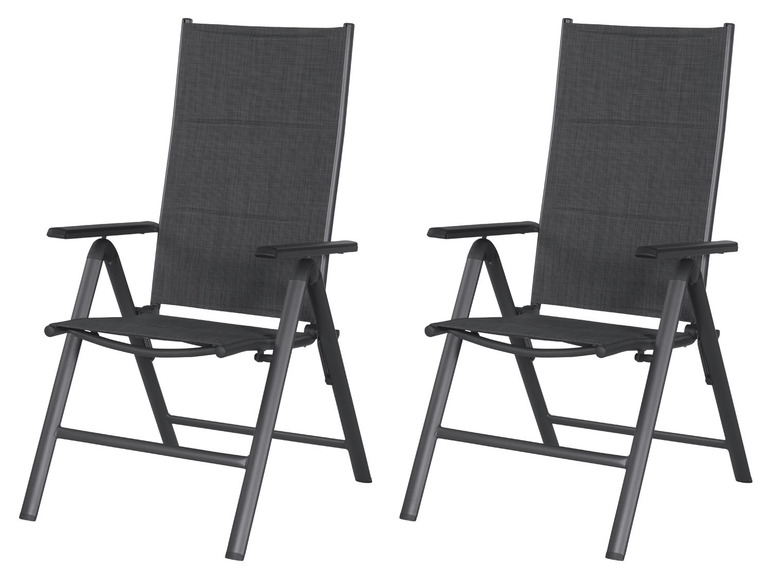 Pełny ekran: LIVARNO home Aluminiowy fotel składany Toronto, antracytowy, 2 sztuki - zdjęcie 1