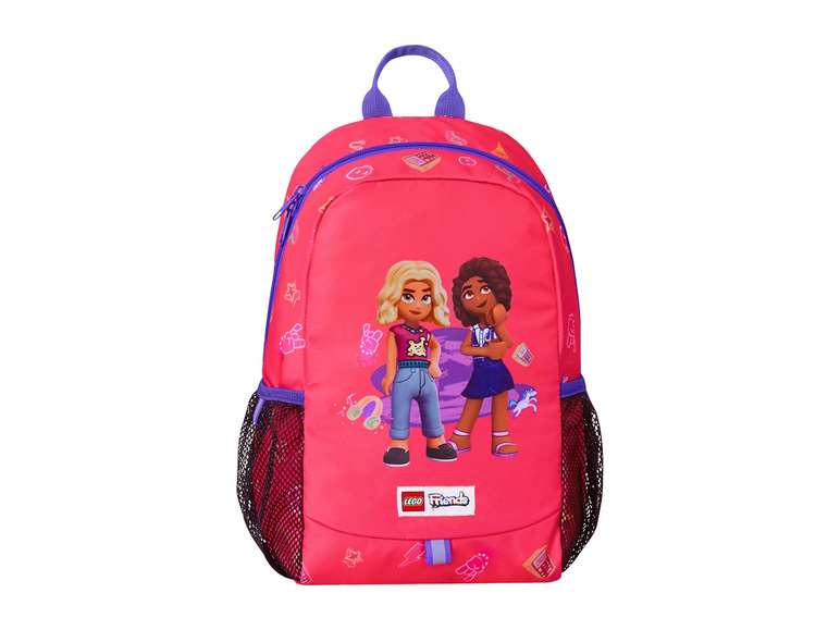 Różowy plecak LEGO Friends z dwoma dziewczynami.