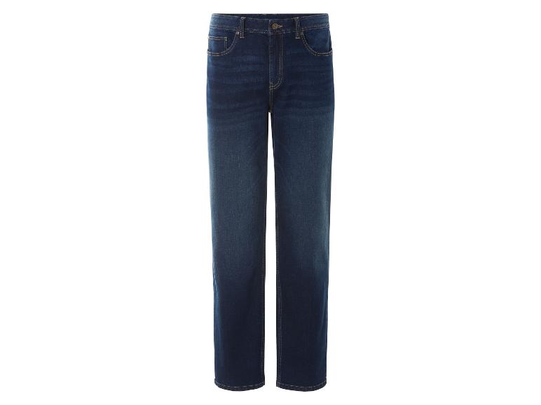 Jeans ciemnoniebieskie, prosty krój.
