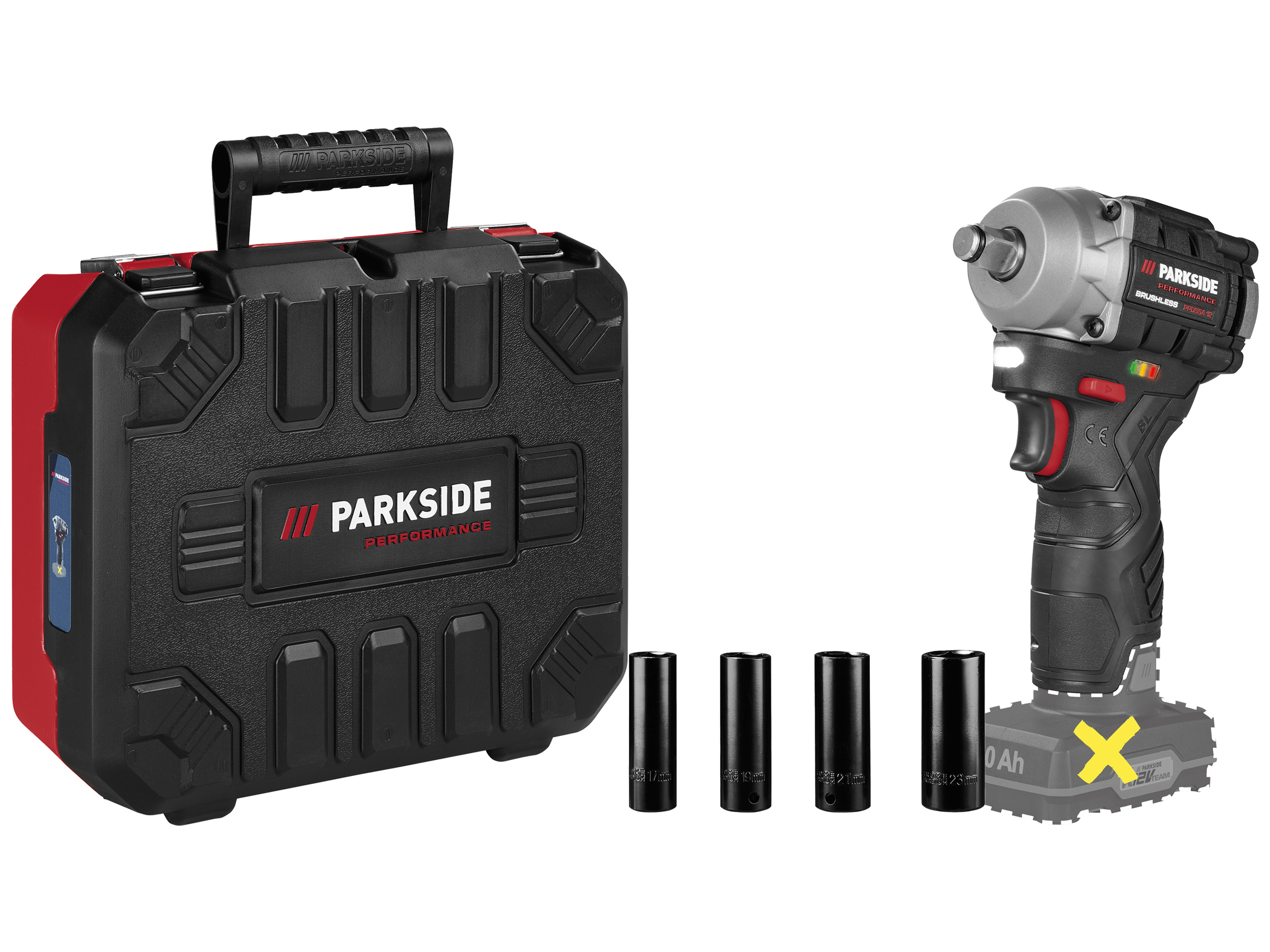PARKSIDE PERFORMANCE® Akumulatorowy klucz udarowy 12 V, PPDSSA 12 A1 (bez akumulatora i ładowarki)