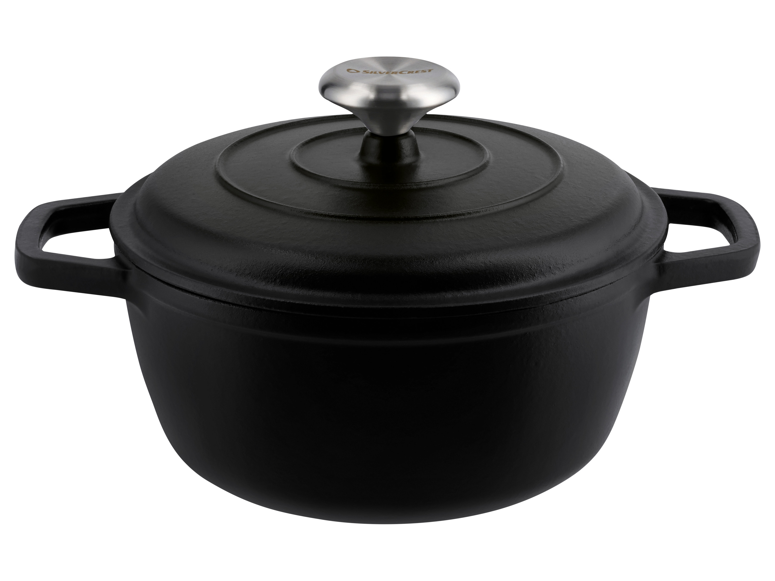 SILVERCREST® Garnek żeliwny, 21 cm (Czarny)