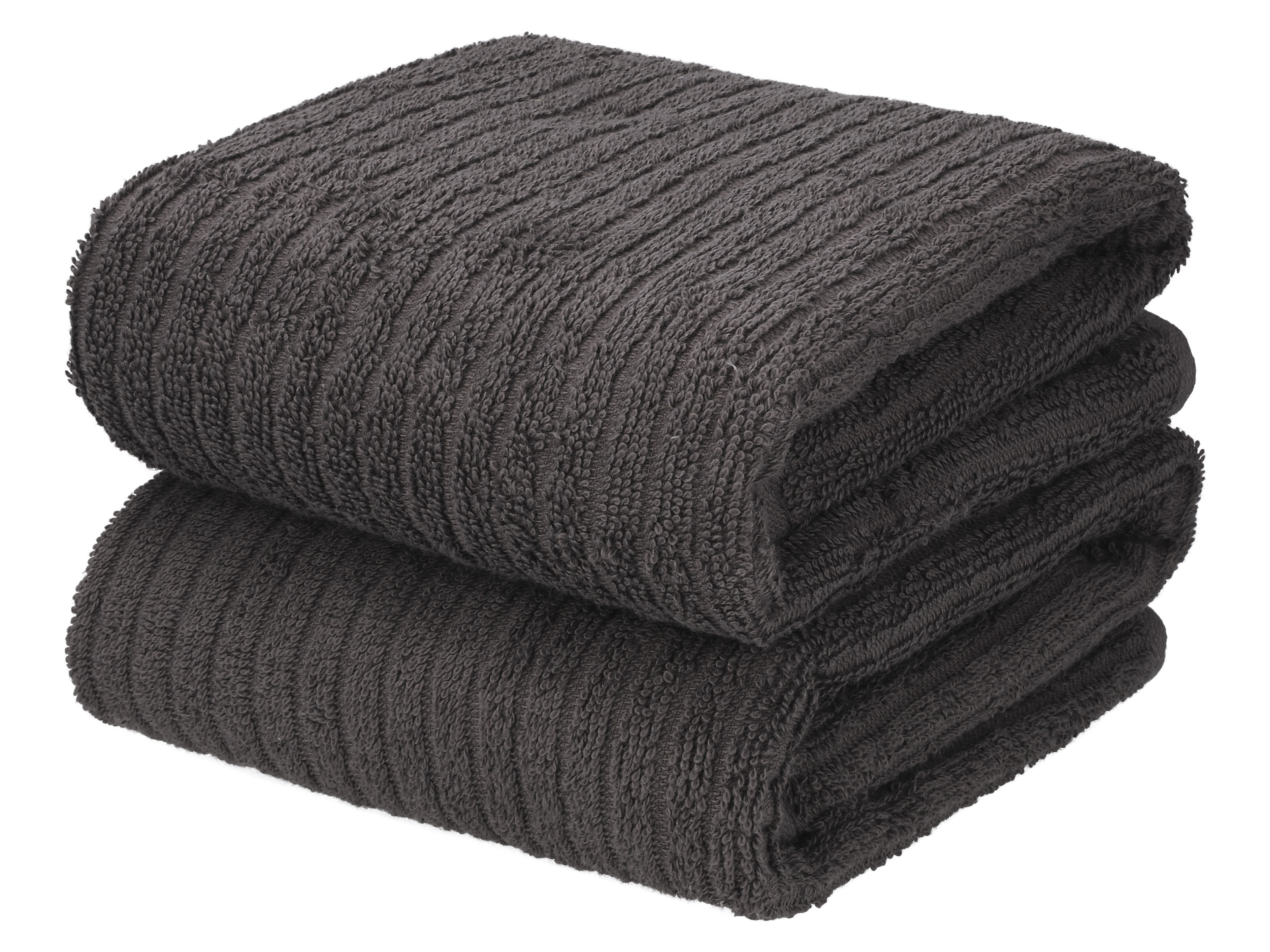 LIVARNO® Komplet 2 ręczników frotte, 50 x 100 cm (Ciemnoszary)