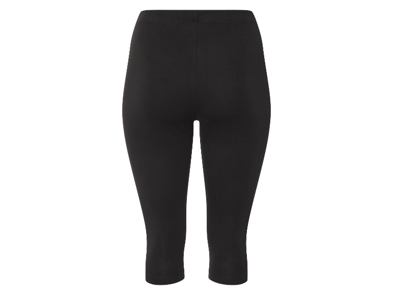 Czarne capri legginsy z bawełny.