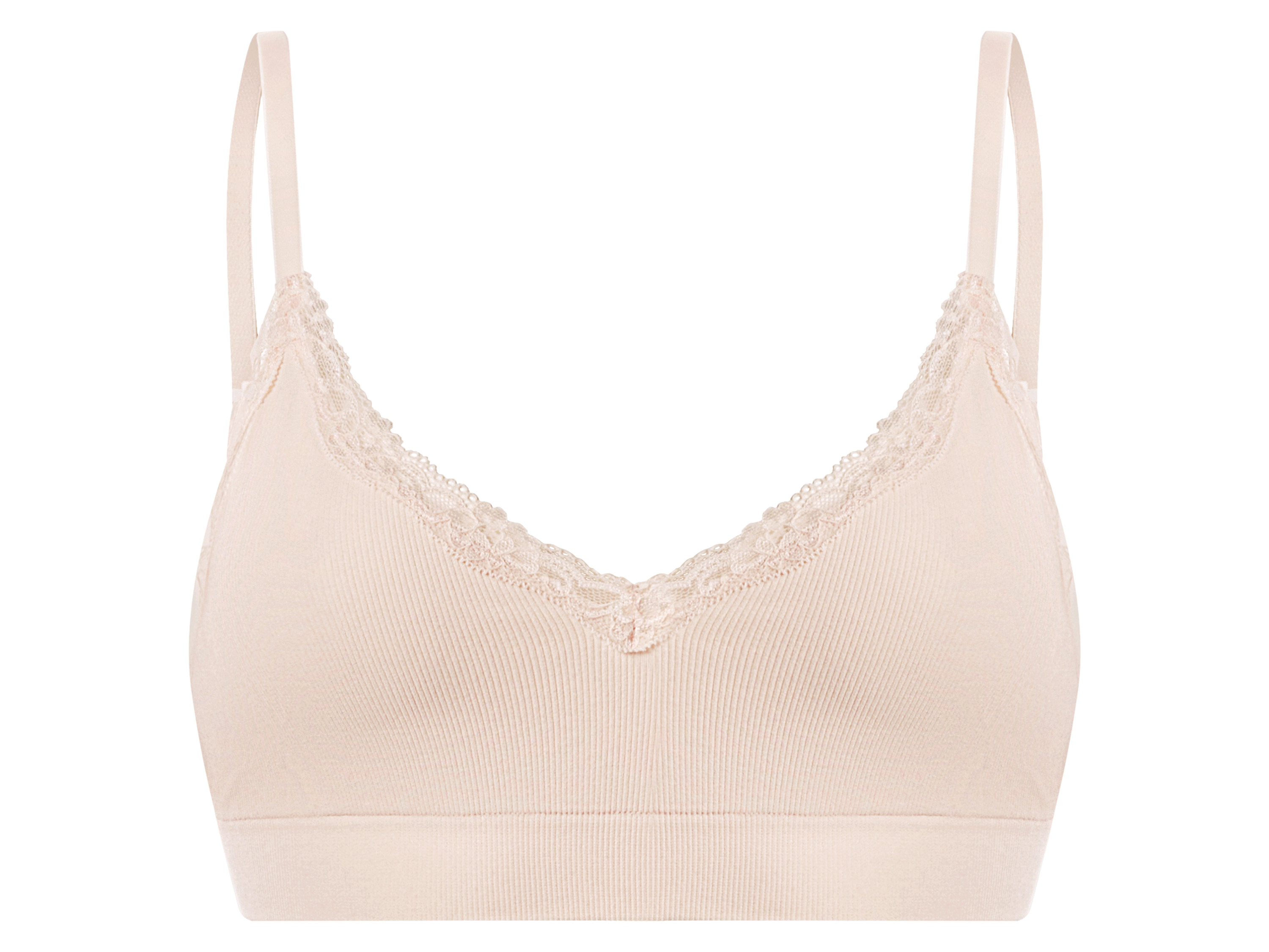 ESMARA® Biustonosz damski typu bustier z koronką (Kremowy, M(40/42))