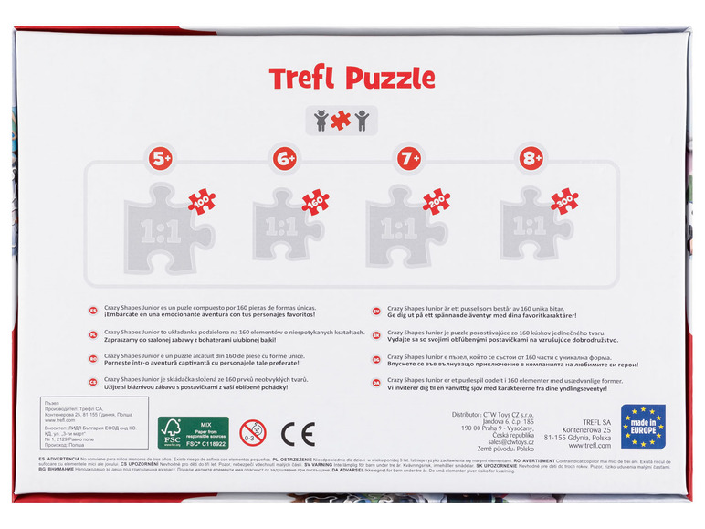 Pełny ekran: Trefl Puzzle z bohaterami bajek Junior Crazy Shapes, 160 elementów - zdjęcie 3