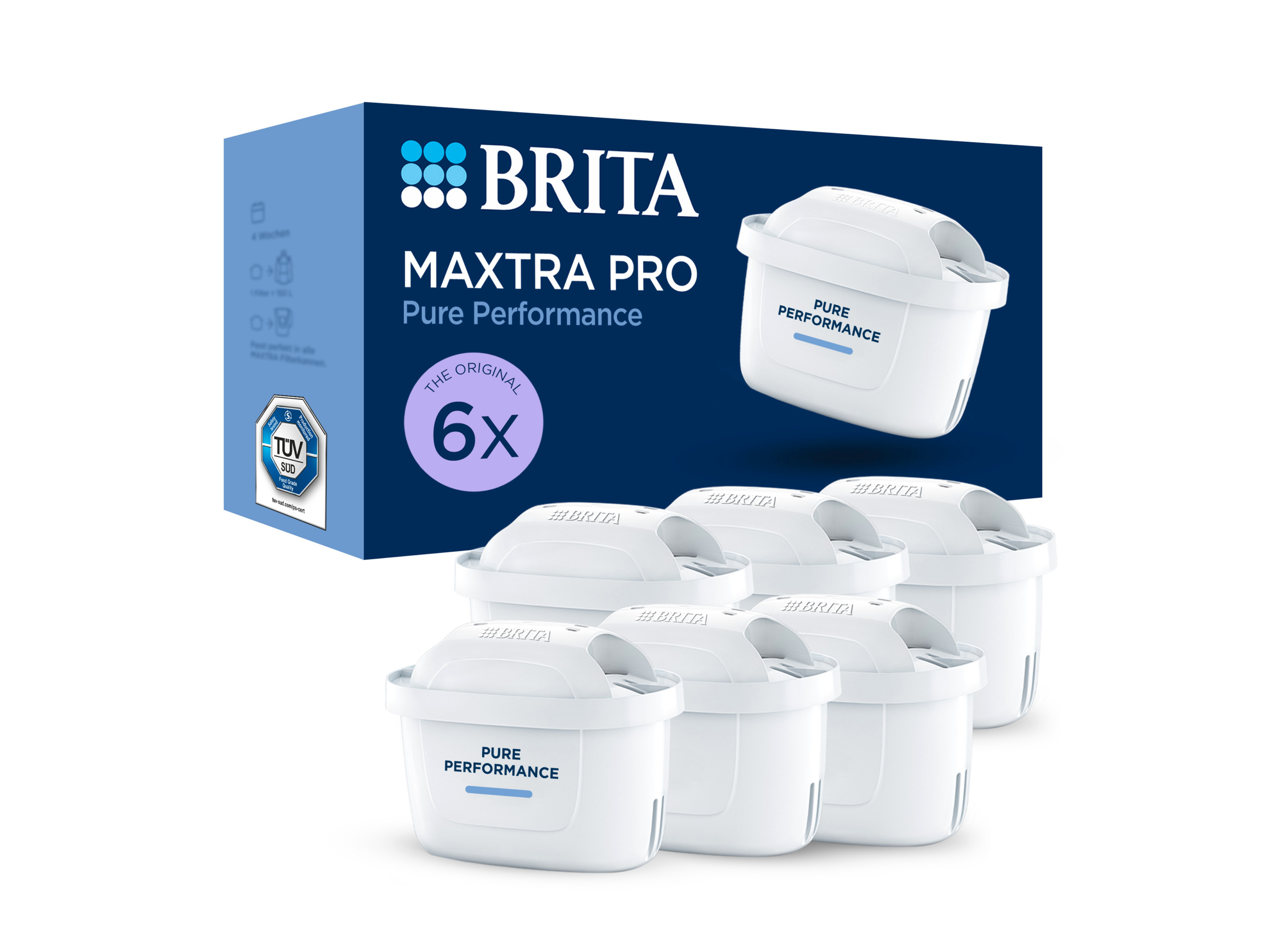 BRITA Wkład filtrujący MAXTRA PRO Pure Performance (Opakowanie 6 sztuk (zapas na pół roku))