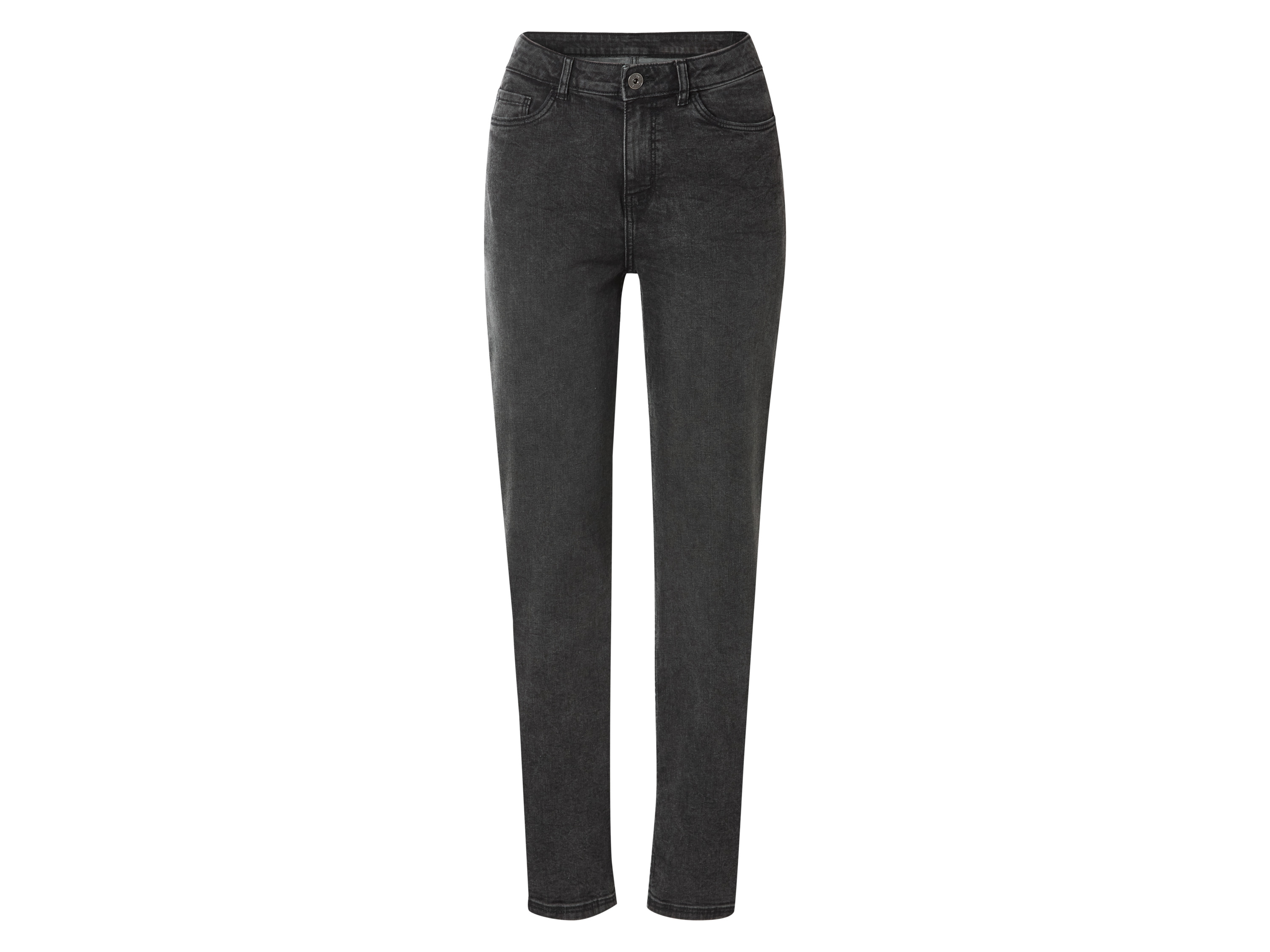 ESMARA® Jeansy damskie, Straight Fit, wysoki stan (ciemnoszary, 36)