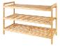 Trójpoziomowa półka na buty z bambusa.