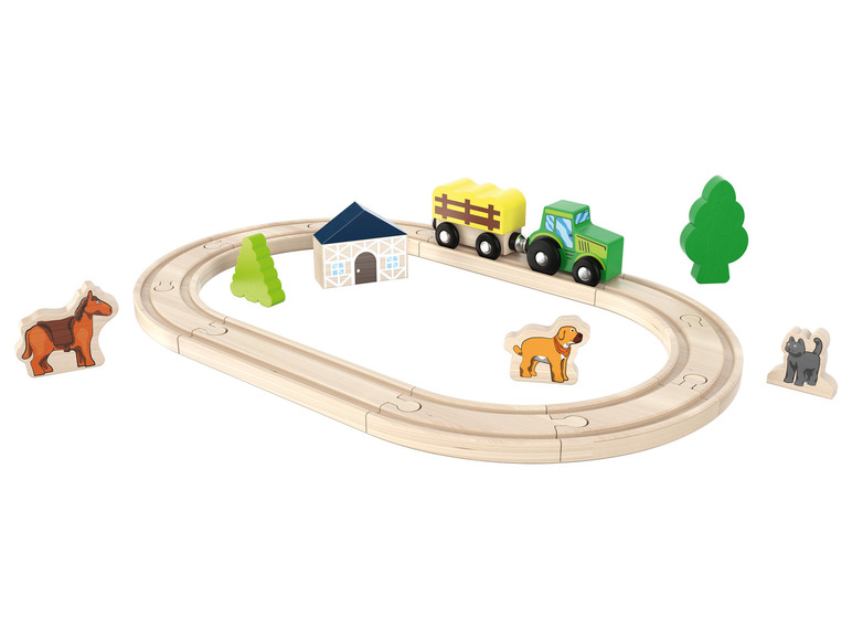 Pełny ekran: Playtive Zestaw drewnianych torów kolejowych, 18 elementów - zdjęcie 2