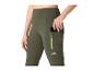 Damskie legginsy sportowe w kolorze khaki z kieszeniami i telefonem