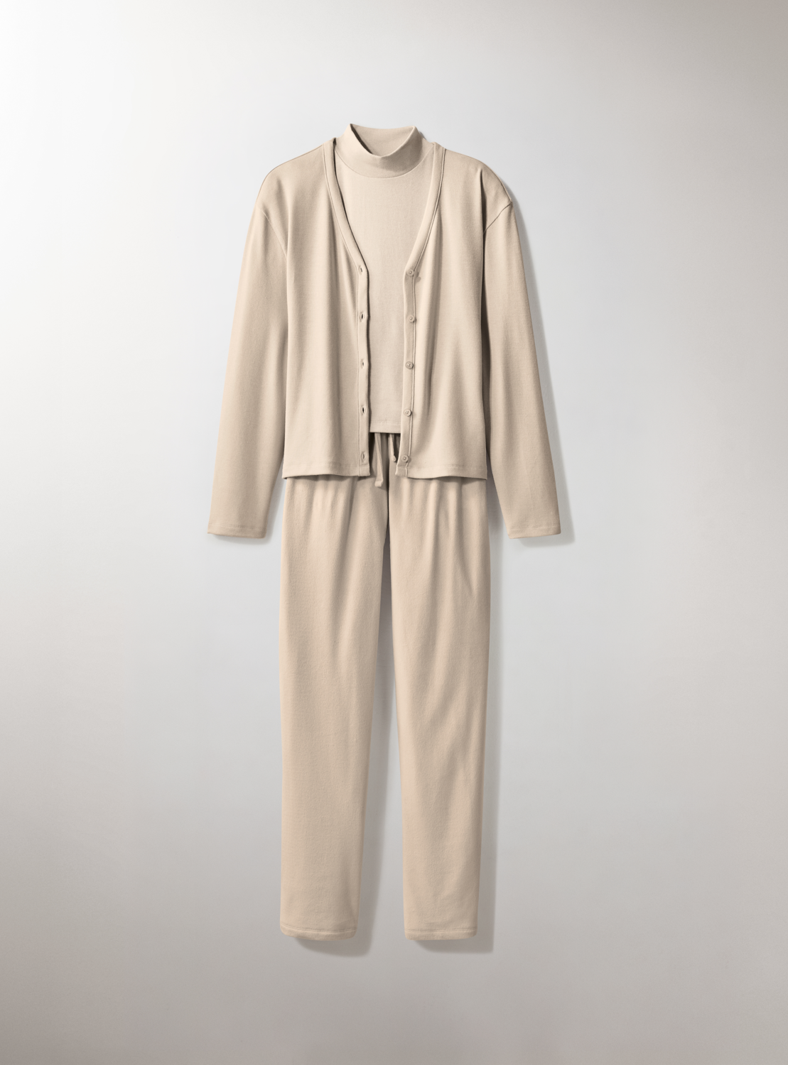 ESMARA® Elegancki dres domowy damski premium (Beżowy, L(44/46))