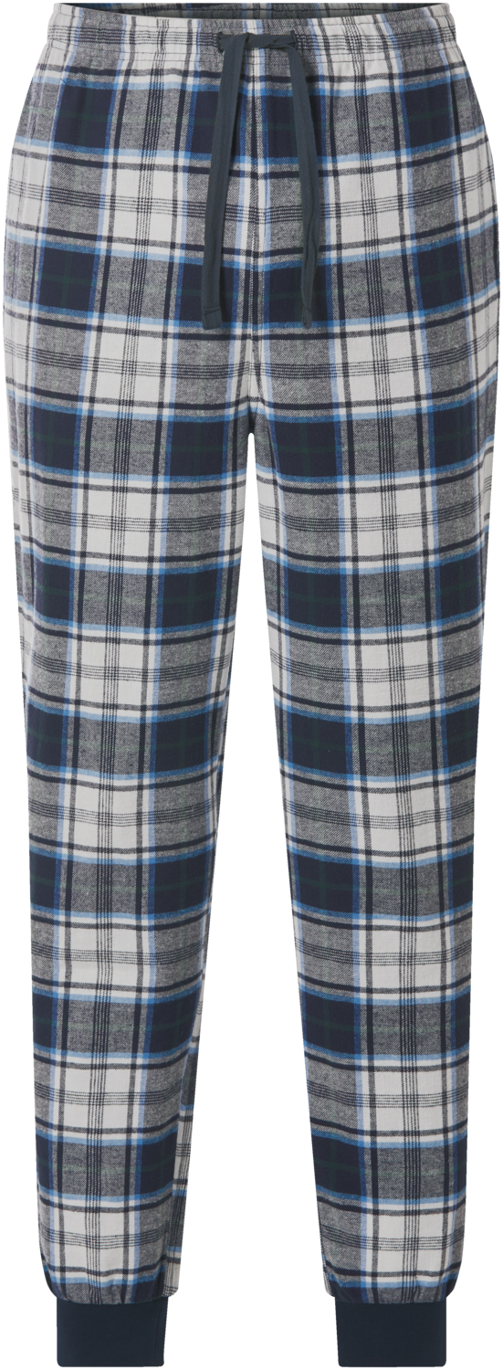 ESMARA MEN Spodnie od piżamy z flaneli męskie (Kratka/navy/biały, XL (56/58))