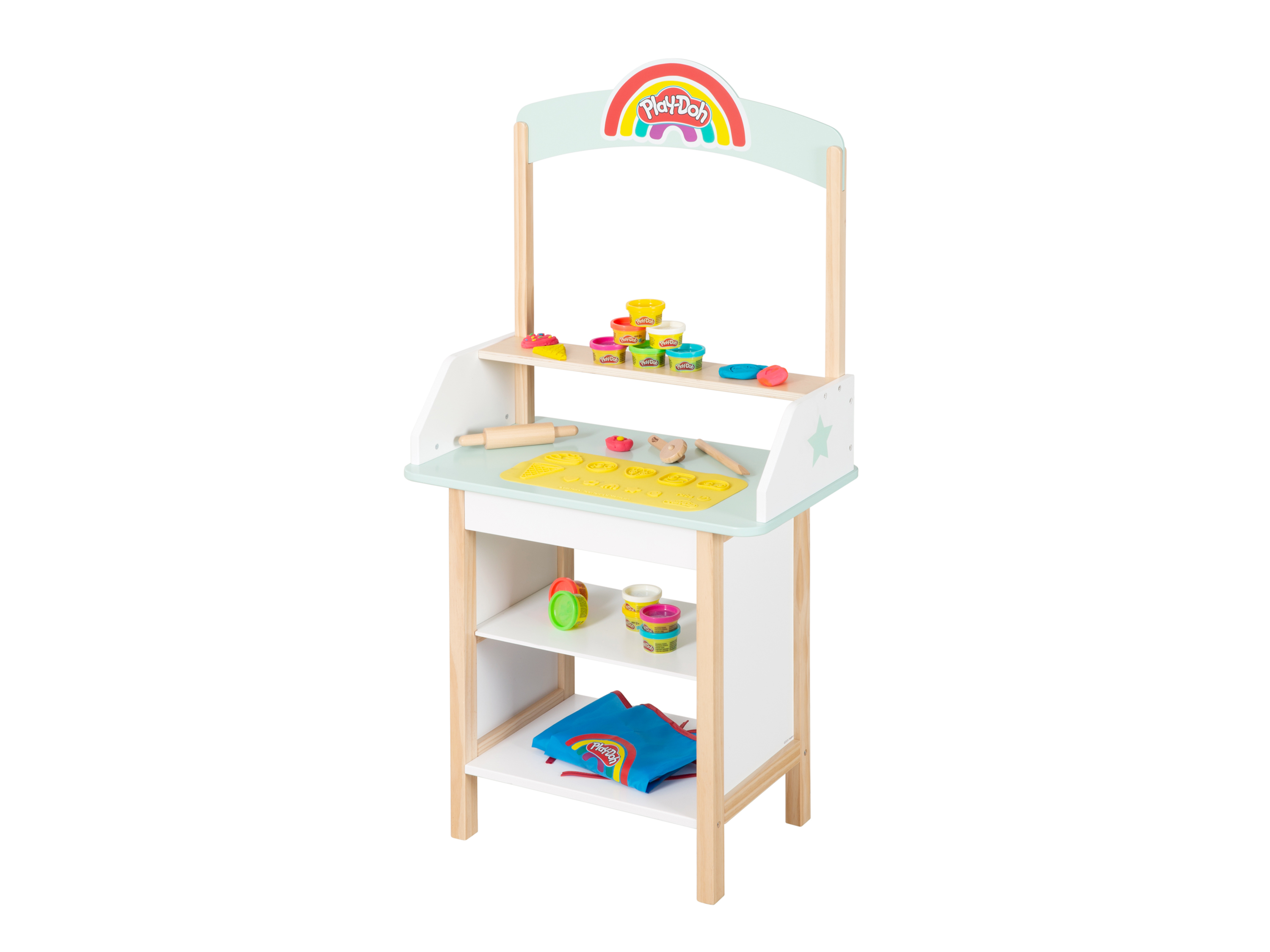 Stoisko z lodami »roba x Play-Doh«, z matą do twórczej zabawy 3D.