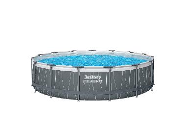 Bestway Basen stelażowy Steel Pro MAX LED, Ø 457 x 107 cm, szary