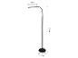 Czarna lampa podłogowa LED o wysokości 130 cm i głowicy lampy 28 cm.