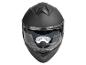 Matowy czarny kask motocyklowy z przezroczystą szybą i wewnętrzną osłoną przeciwsłoneczną