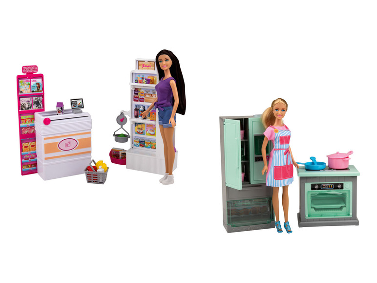 Pełny ekran: Playtive Lalka Fashion Doll Stella z kuchnią lub w supermarkecie - zdjęcie 1