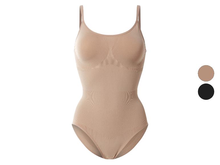 Damskie beżowe body modelujące z cienkimi ramiączkami