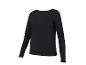 Czarna damska bluzka z długim rękawem i dekoltem w łódkę
