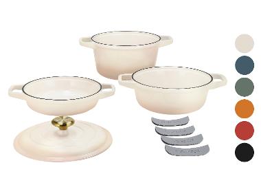 SILVERCREST® Zestaw 3 garnków żeliwnych Premium, Ø 23 cm (1,9 l / 2,9 l / 4,2 l)