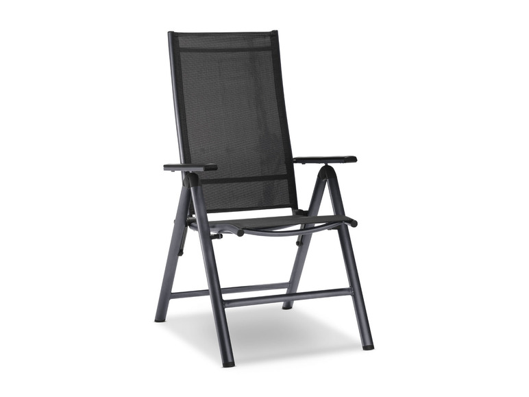 Pełny ekran: LIVARNO home Zestaw 2 składanych krzeseł aluminiowych Houston, czarny/ antracyt - zdjęcie 5