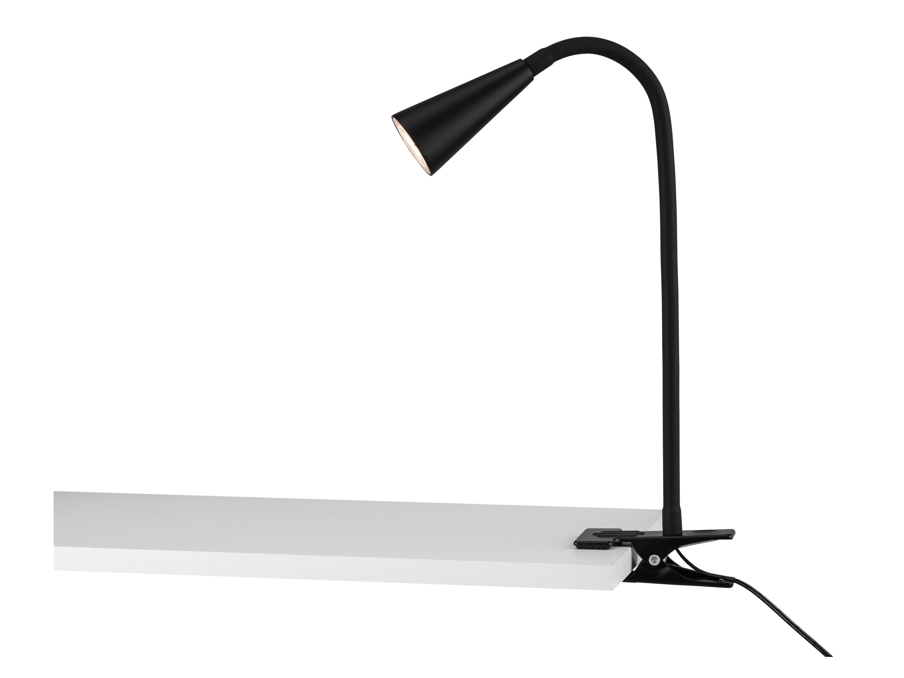 LIVARNO home Lampka LED z klipsem i elastycznym ramieniem (Reflektor klipu, Czarny)
