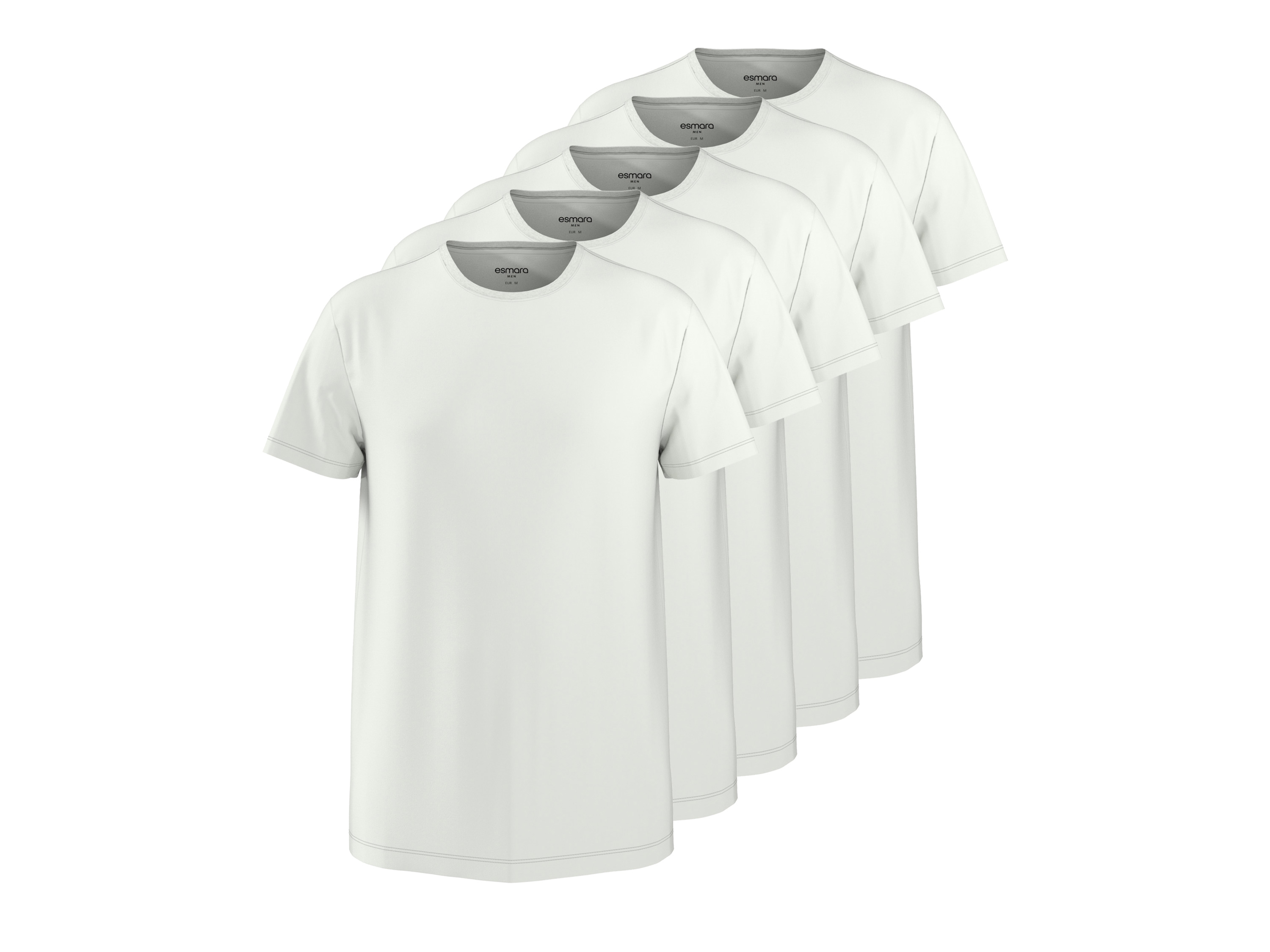 esmara Men T-shirty męskie z bawełny, 5 sztuk