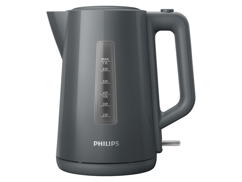 Czarny czajnik marki Philips.